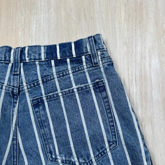 NWT Abercombie & Fitch Annie High Rise Short Stripe Casual Denim Jean Shorts 27 - Picture 16 of 16